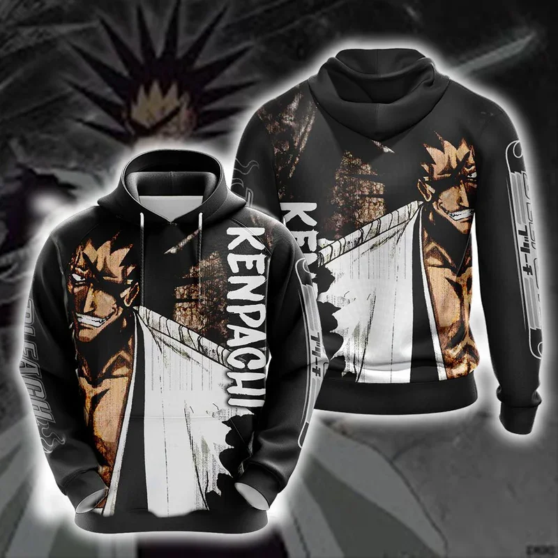 Anime Manga Bleach Kurosaki Ichigo 3D Print Long Sleeve Man Sweatshirt Harajuku Streetwear Fashion Pullover Kids Cosplay Hoodies