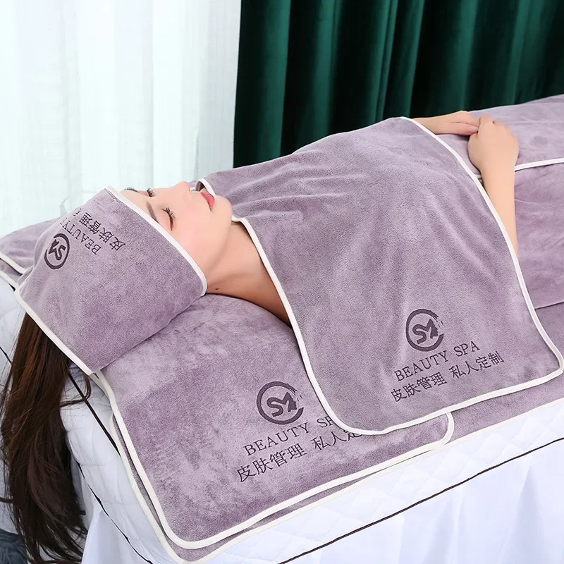 Headband Bathrobe Massage Bed Cover and Facial Towel Pack Luxury Beauty Salon Towel Set  Bath Towel