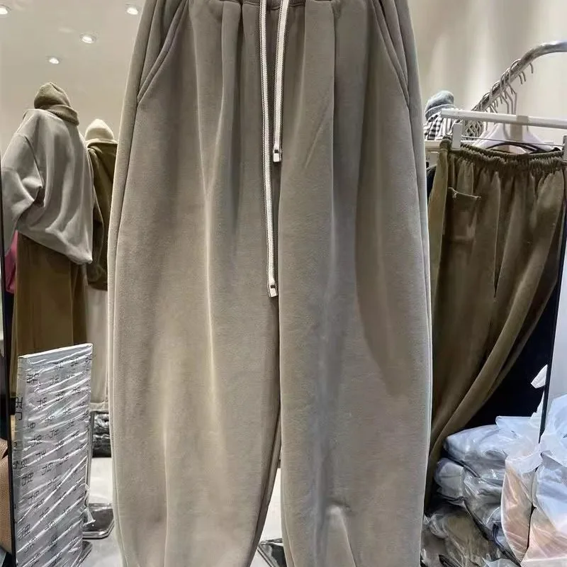 

Men's Loose Fit Thiened Fce Lined Harajuku Sle Casual Pants Elastic Waist Sweatpants Warm Comfortable Autumn Winter Tr...