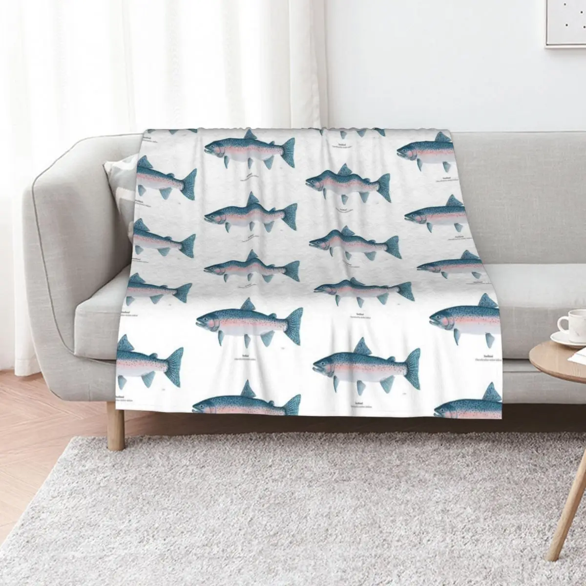 Coastal Rainbow/Steelhead Trout Painting Throw Blanket heavy to sleep Sleeping Bag Hairy Warm Bed covers Polar Blankets