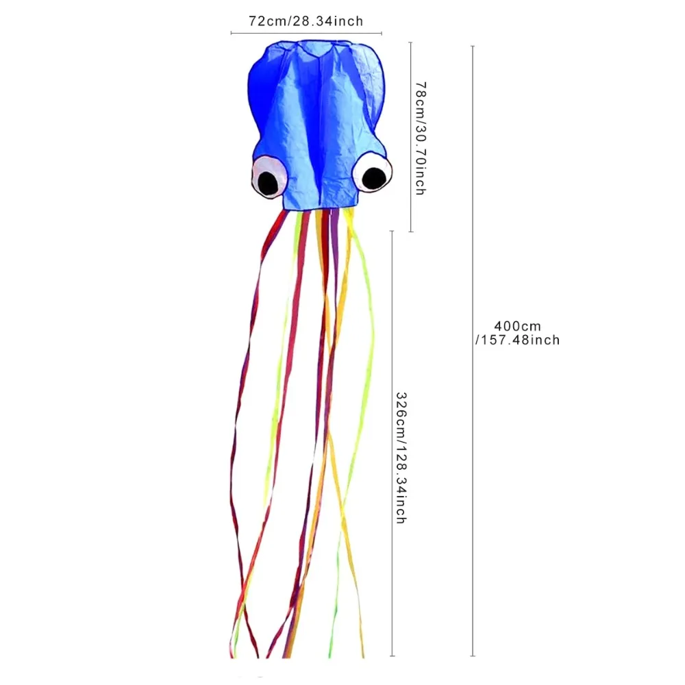 เด็กของขวัญ 4 M Octopus Kite สีส้ม 3D ดีบิน Kite DIY ของเล่น 3D Kite Family Interaction