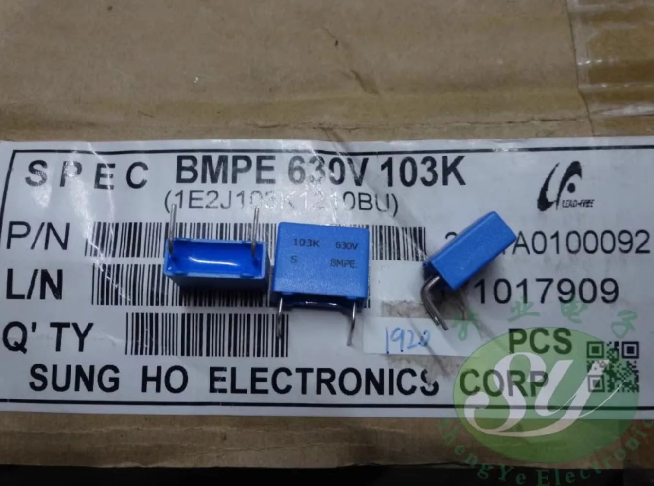 

20PCS SUNG HO SPEC 0.01uf/630v 10nf 103 New styling pin film capacitor 10MM