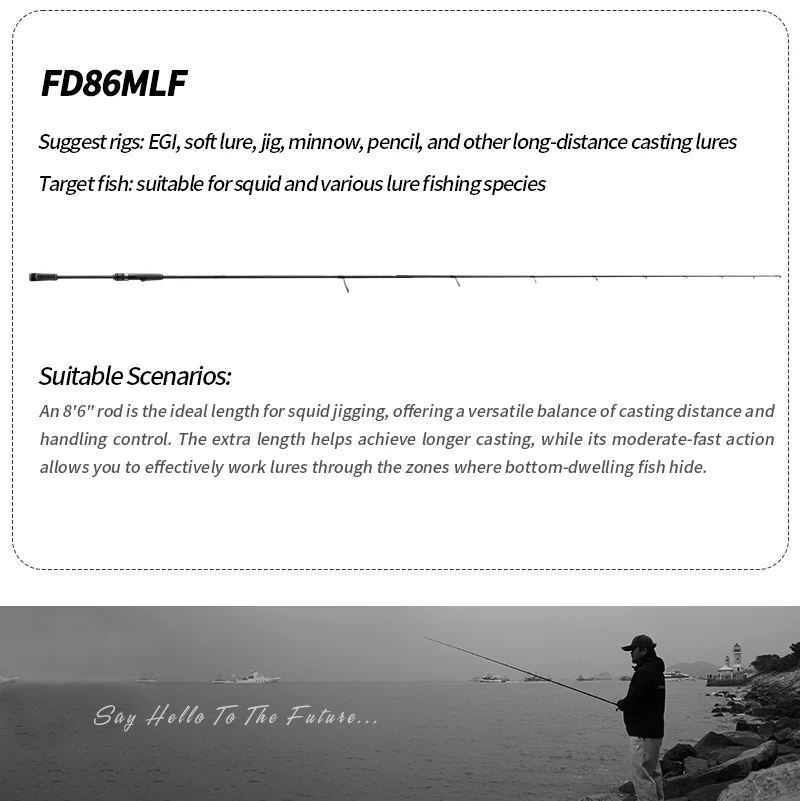 PURELURE NEW DANCE 10FT Spinnrute für Bass High Carbon Long Throwing Angelrute im FUJI-Zubehör, Plus Spinnrolle – Detail 19