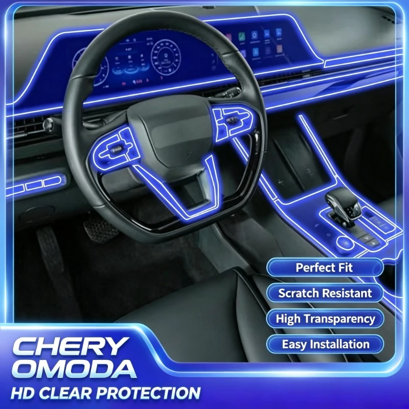 Screen Protector Film - 2023年チェリーオモダ海外版センターコンソールギアシフトインテリア保護フィルムスクリーンプロテクター改造