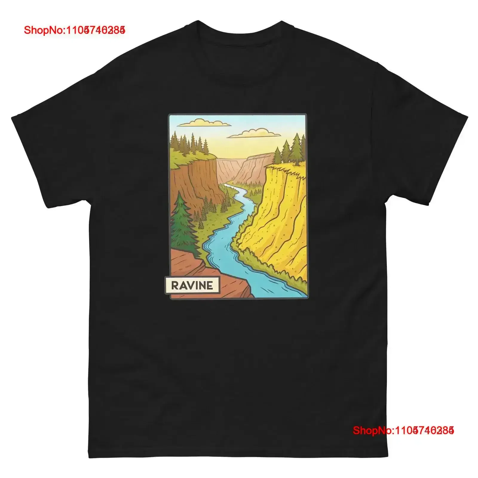 Ravine Geographical Landscape Location Scenery T Shirt vintage Washed Casual designer clothes Soft fashion Breathable graphic