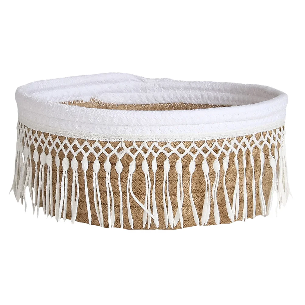 

1Pcs Cotton Thread Nordic Style Storage Basket Sundries Organizer Cloth Container Home Desktop Tabletop Basket