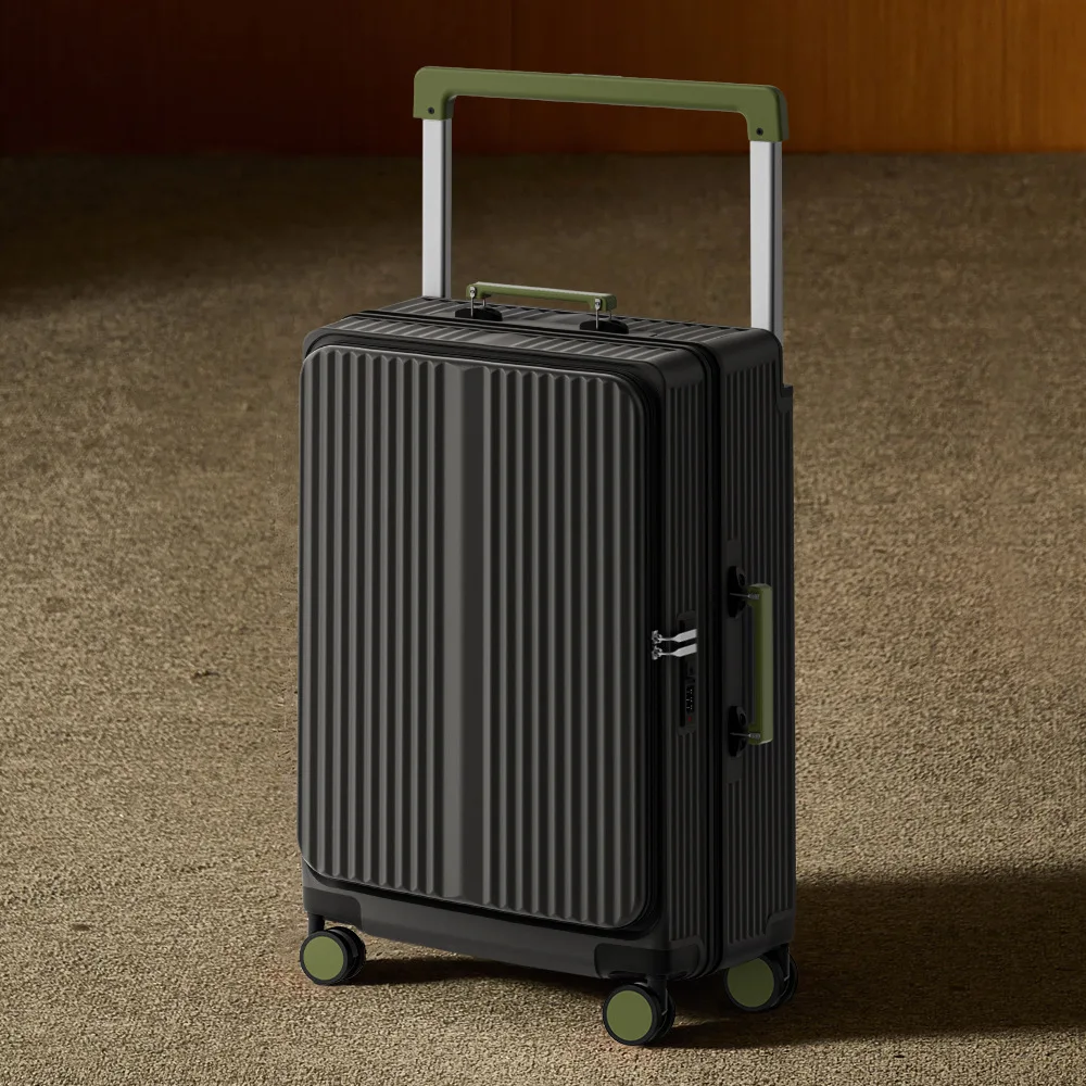 Expandable Deep Compartment Large Capacity Anti-Shock Multi-Functional Wide Handle Side Opening Luggage with Password Lock