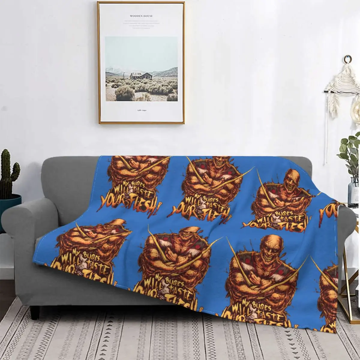 My Blades Will Taste Your Flesh Blanket Mortal Kombat Fighting Game Plush Lightweight Throw Blankets For bed Bedspread