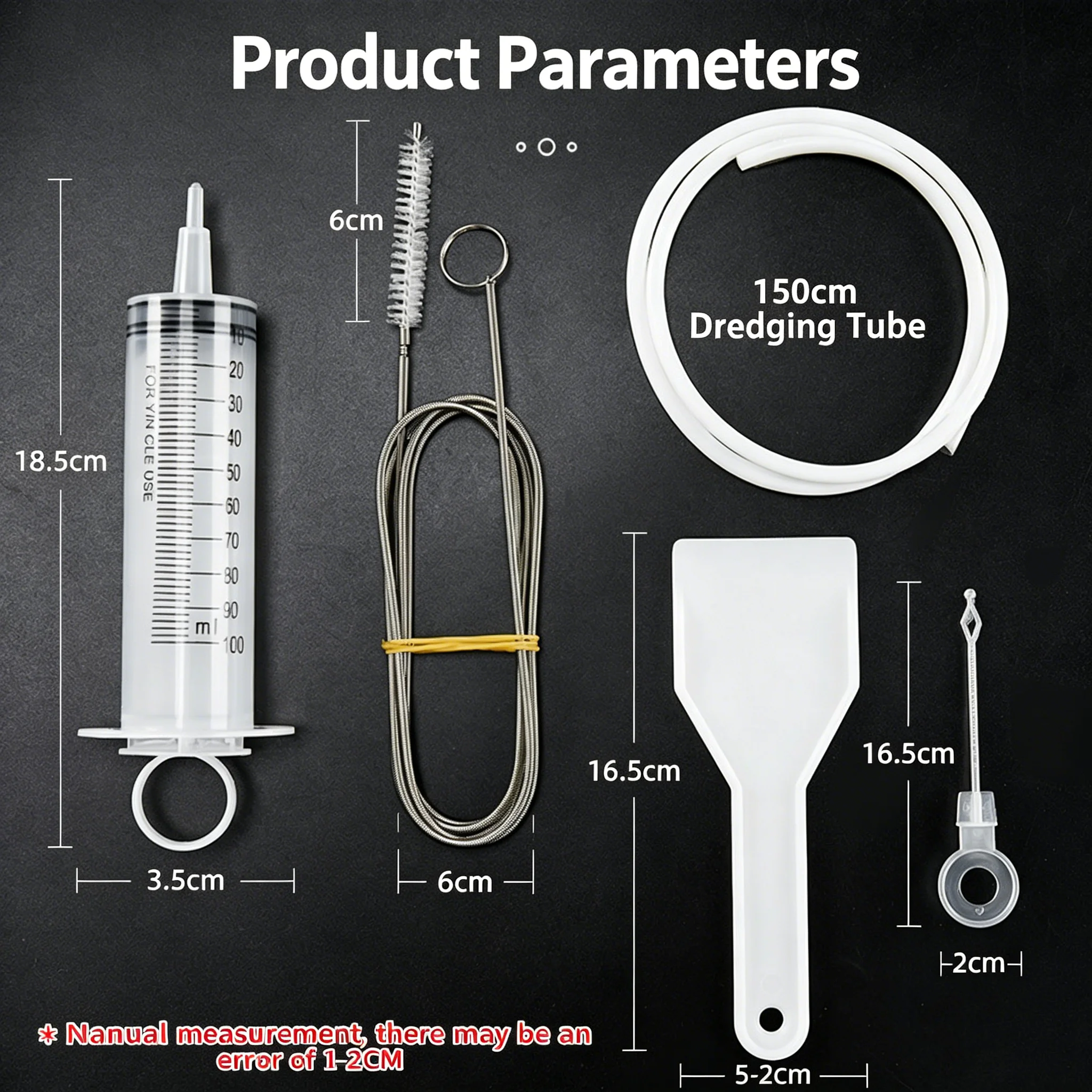 5-Piece Refrigerator Drain Unclogger Set, a Special Household Tool for Removing Ice from Drain Holes and Cleaning Outlet Pipes.