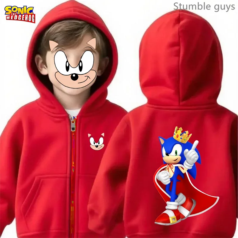 سونيك كيدز أنيمي الرمز البريدي هوديي ربيع الخريف كول الأولاد ملابس الفتيات ملابس رياضية مباراة الجينز