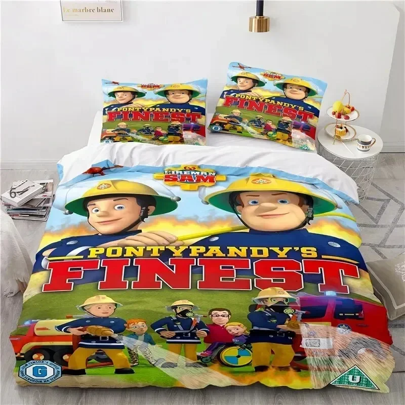 

Cartoon Fireman Sam Toys Bedding Set For Bedroom Soft Modern Bedspreads Comefortable Kids Duvet Cover Quilt Cover And Pillowcase