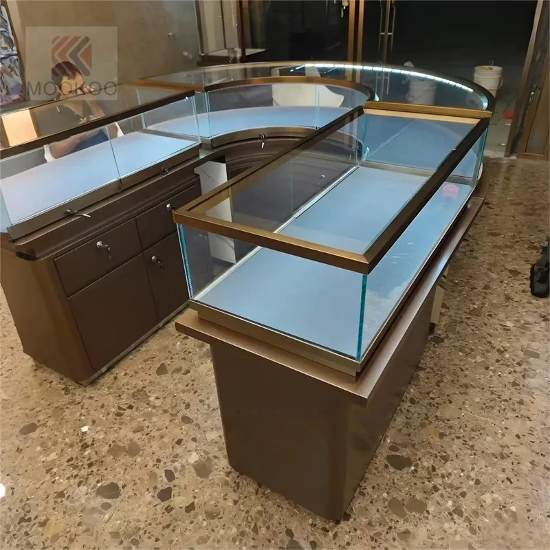 custom.Luxury Custom Jewelry Display Cabinet High-End Stores Premium Metal Presentation Solution