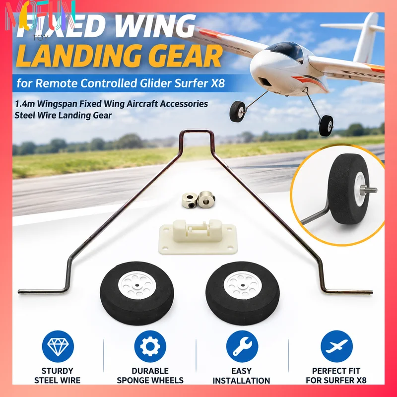 Remote Controlled Glider Surfer X8 1.4m Wingspan Fixed Wing Aircraft Accessories Steel Wire Landing Gear