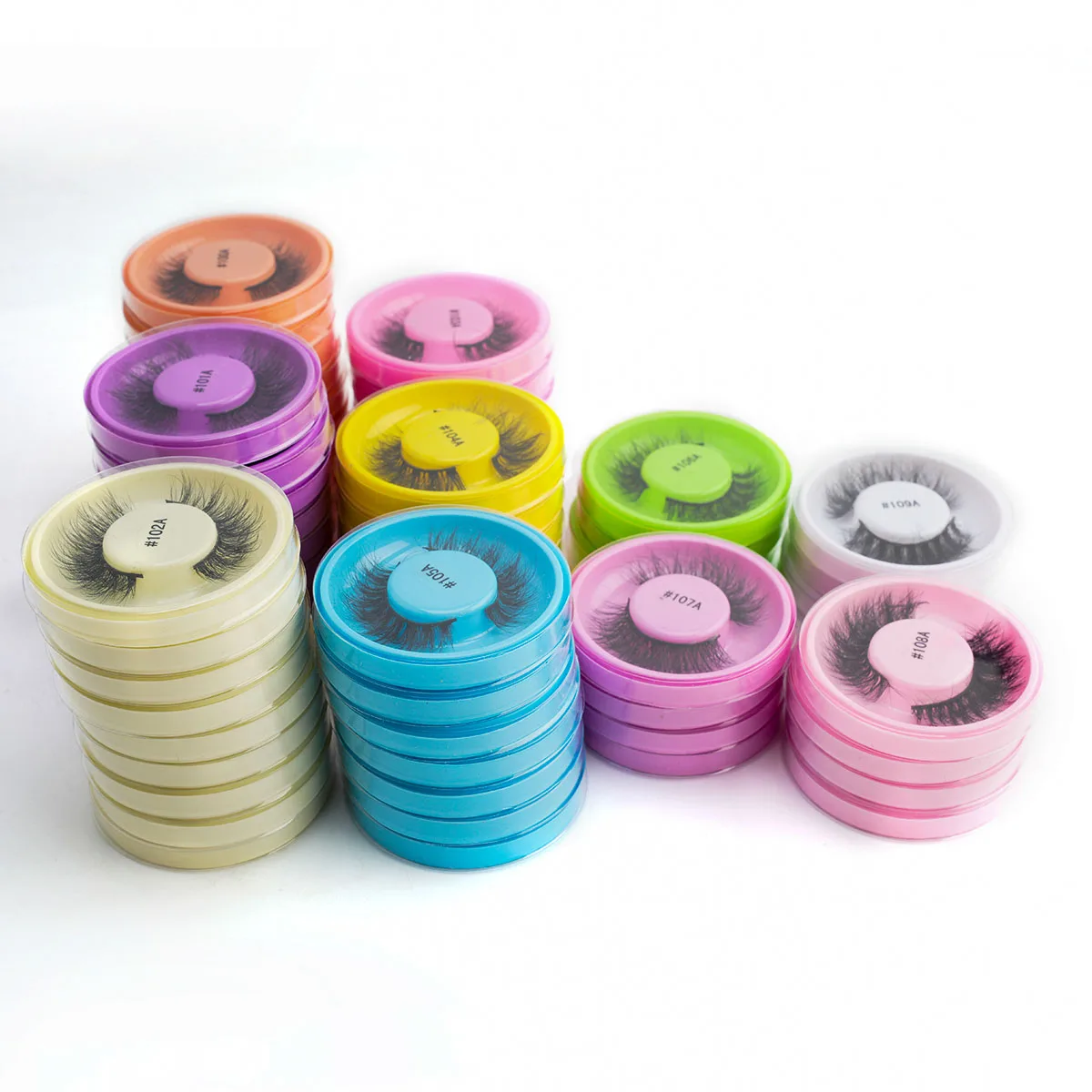 Hurtownia 100 szt. sztucznych rzęs 3D z imitacji norek, naturalne długie puszyste rzęsy, delikatne rzęsy do makijażu, krótkie sztuczne rzęsy do przedłużania.