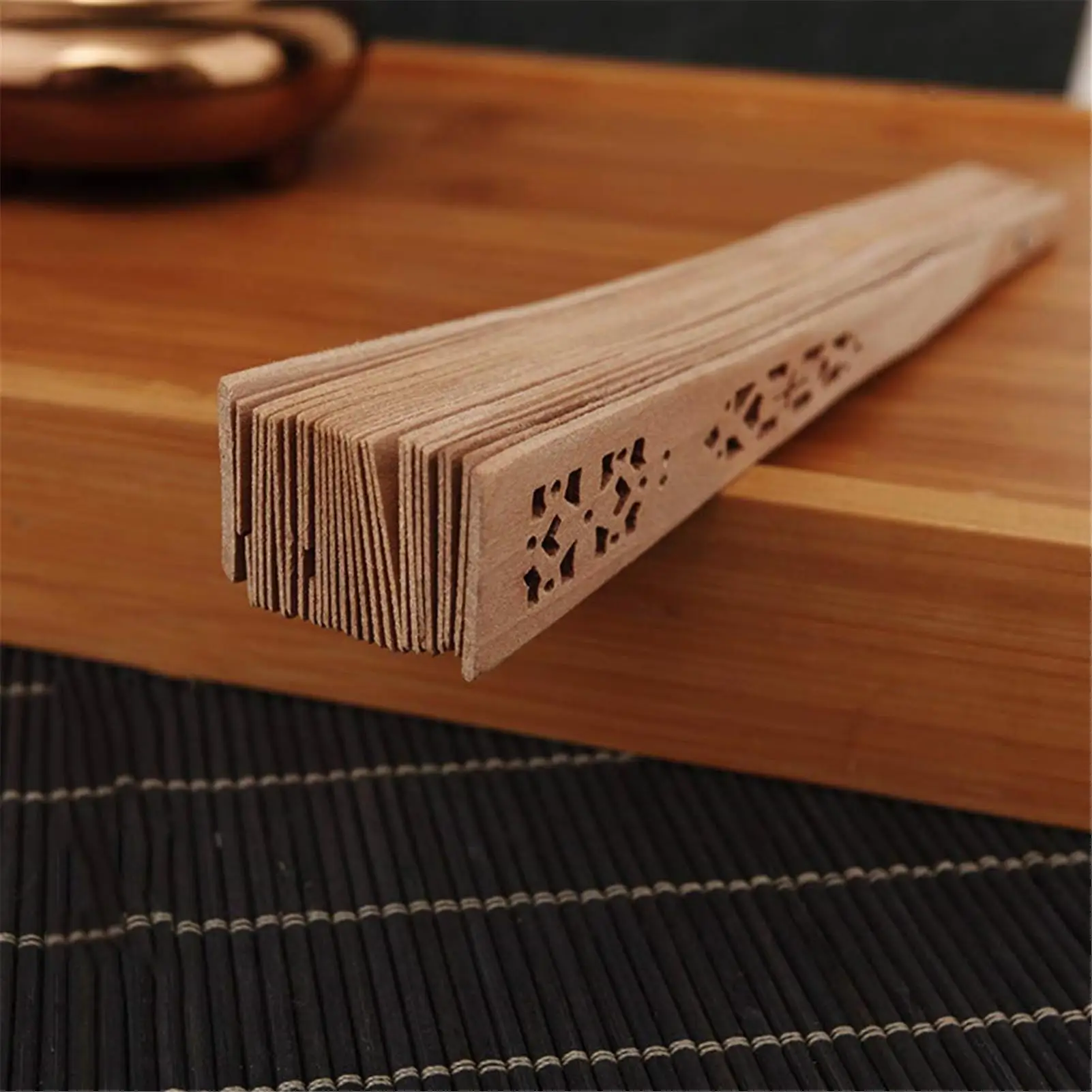 Folding Hand Fan Fragrant wood fan Sandalwood hand fan Hollowing out Folding fan Wooden wedding gift Home Party Decorations