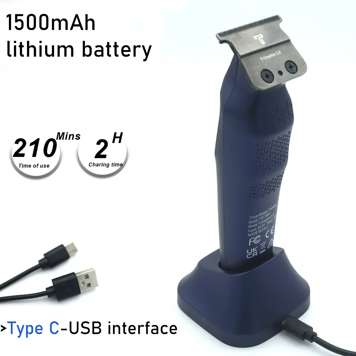 Hair Clippers Men Professional Kit DLC Blade Titanium Blue Net Double Foil 10000RPM Professional Hair Cutting Machine