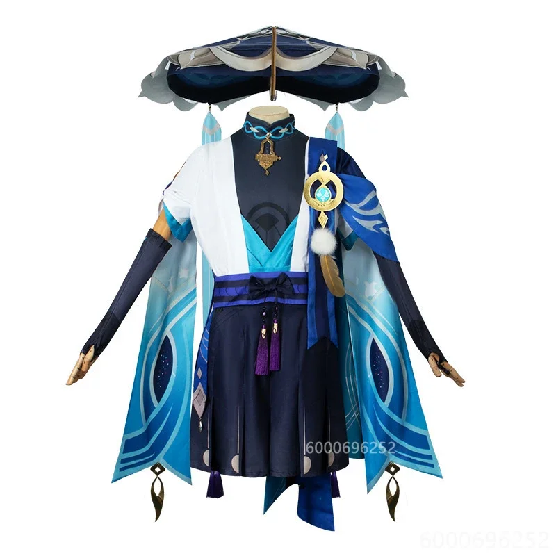 Genshin Impact Wanderer Косплей Костюм Аниме Игровой Наряд C-Костюм Женский Мужской Синий Океан Косплей Горячий Поиск Мода для Par@0Z*