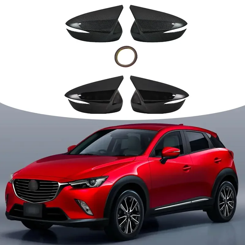 For Mazda CX-3 CX-4 CX-5 2015-2019 Rearview Mirror Cover Horn Shell Decoration