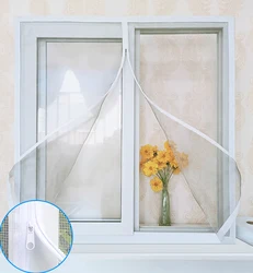 White,Multiple sizes,Self-adhesive zipper reusable mosquito net for windows,anti-mosquito window screens,tulle,Customized size