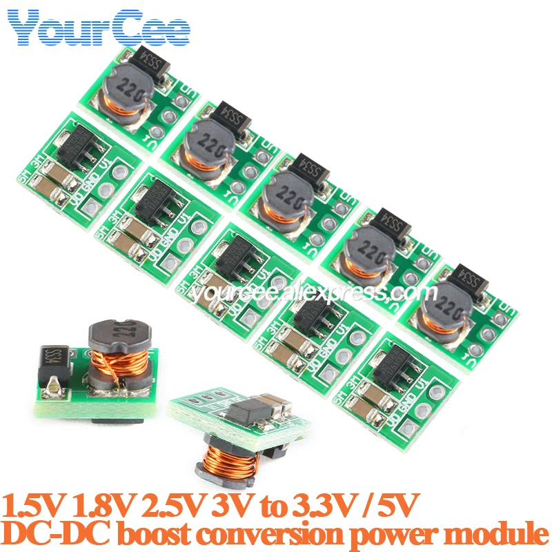 5pcs/1pc DC-DC Mini Step Up Boost Power Supply Module 1.5V 1.8V 2.5V 3V to 3.3V 5V DC to DC Voltage Converter Board For Arduino