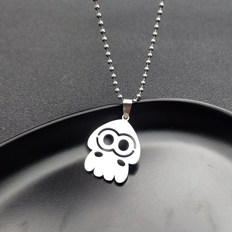 Splatoon Game Peripheral Octopus Titanium Steel Pendant Necklace Jewelry Anime Model Girl Holiday Gift