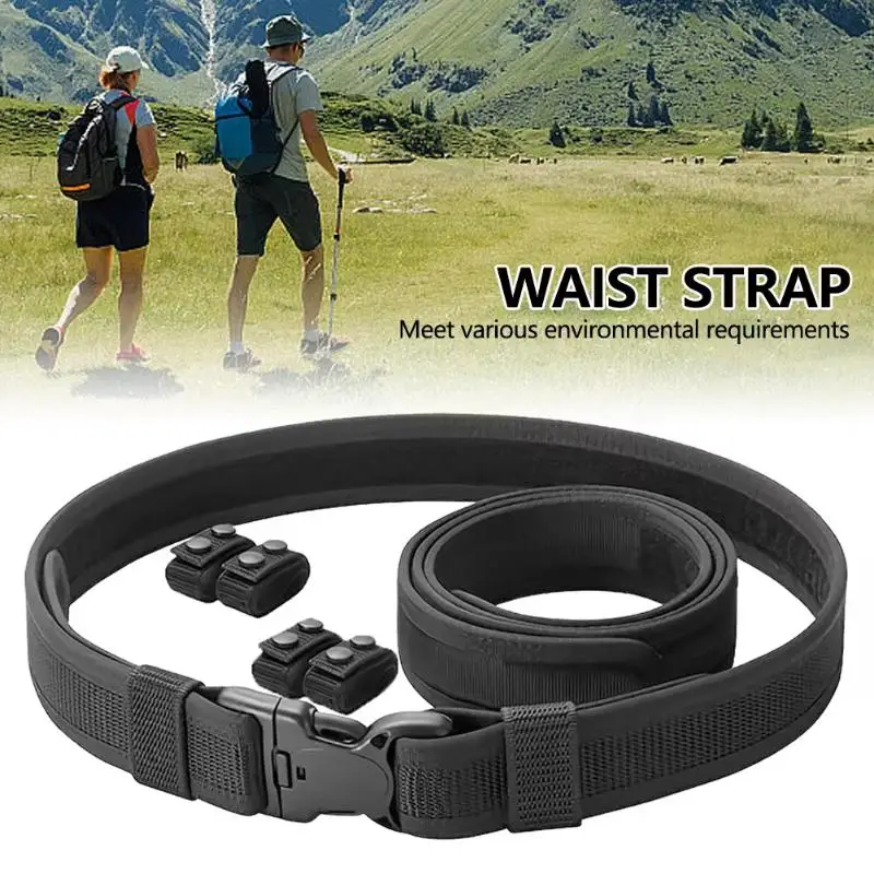 Men 2 in 1 Tactical Belt Quick Release Metal Buckle Heavy Duty Adjustable Inner Belt for Work Training Casual Commute