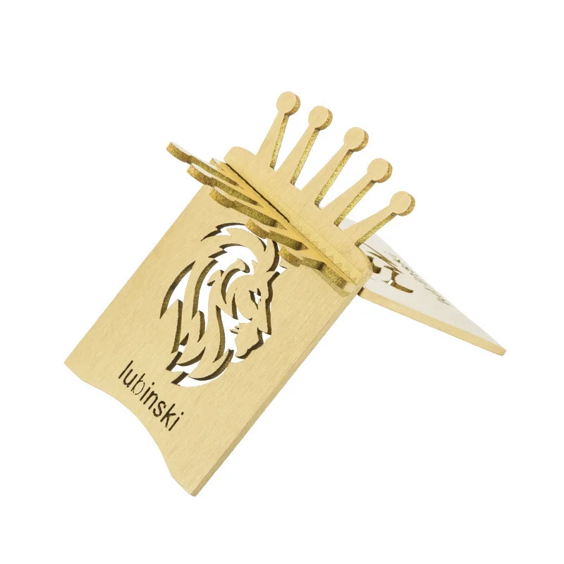 LUBINSKI Cigar Rack Stand Cigar Holder Durable Foldable Carved Portable Metal Cigar Gadgets Accessories Travel Men Gifts Tool