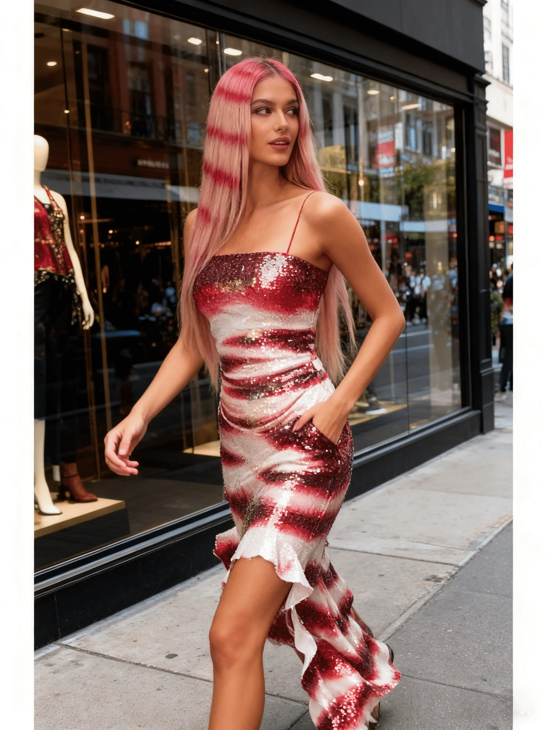 Fish Tail Sequin Women's Dress Sleeveless Cinch Waist Slimming Tube Dress  Female Fashion Color Blocking Elegant Party Dresses - AliExpress 200000345