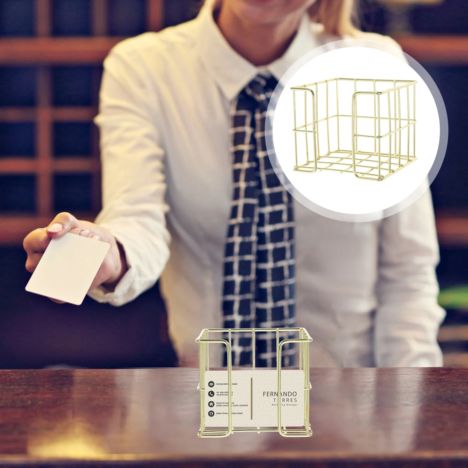 

2Pcs Metal Business Card Stand Practical Desk Accessory Simple Style Safe Reliable Business Card Holder