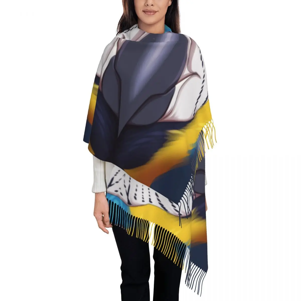 Custom Cute Macaw Beak Tassel Scarf Women Winter Warm Shawl Wrap Lady Parrot Bird Scarves