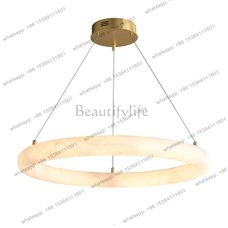 Marble luminous object all copper creative light luxury modern simple atmosphere bedroom