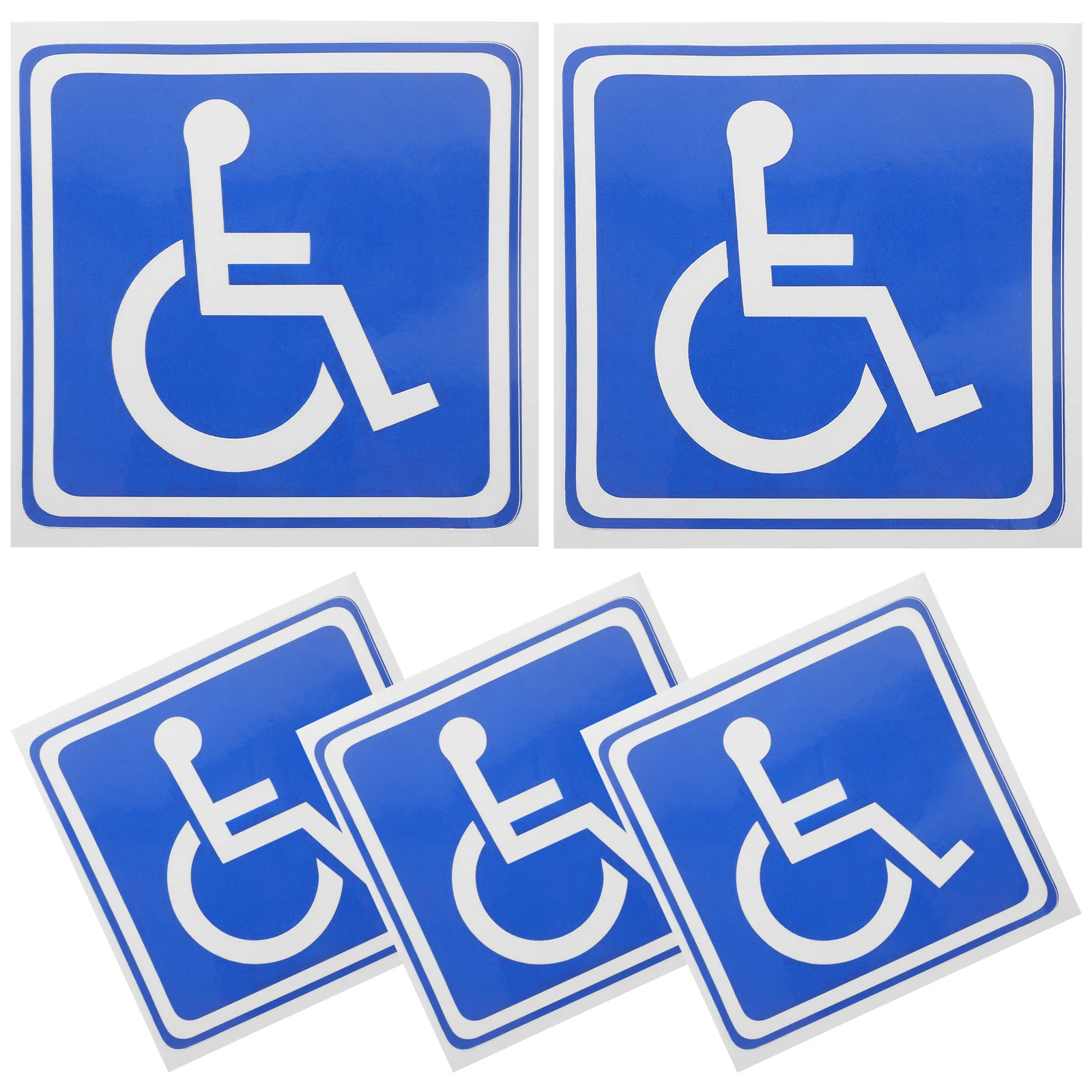 

5 Sheets Disabled Parking Sign Stickers 13x13cm Wheelchair Symbol for Car Window Body Decals Durable Outdoor Signs