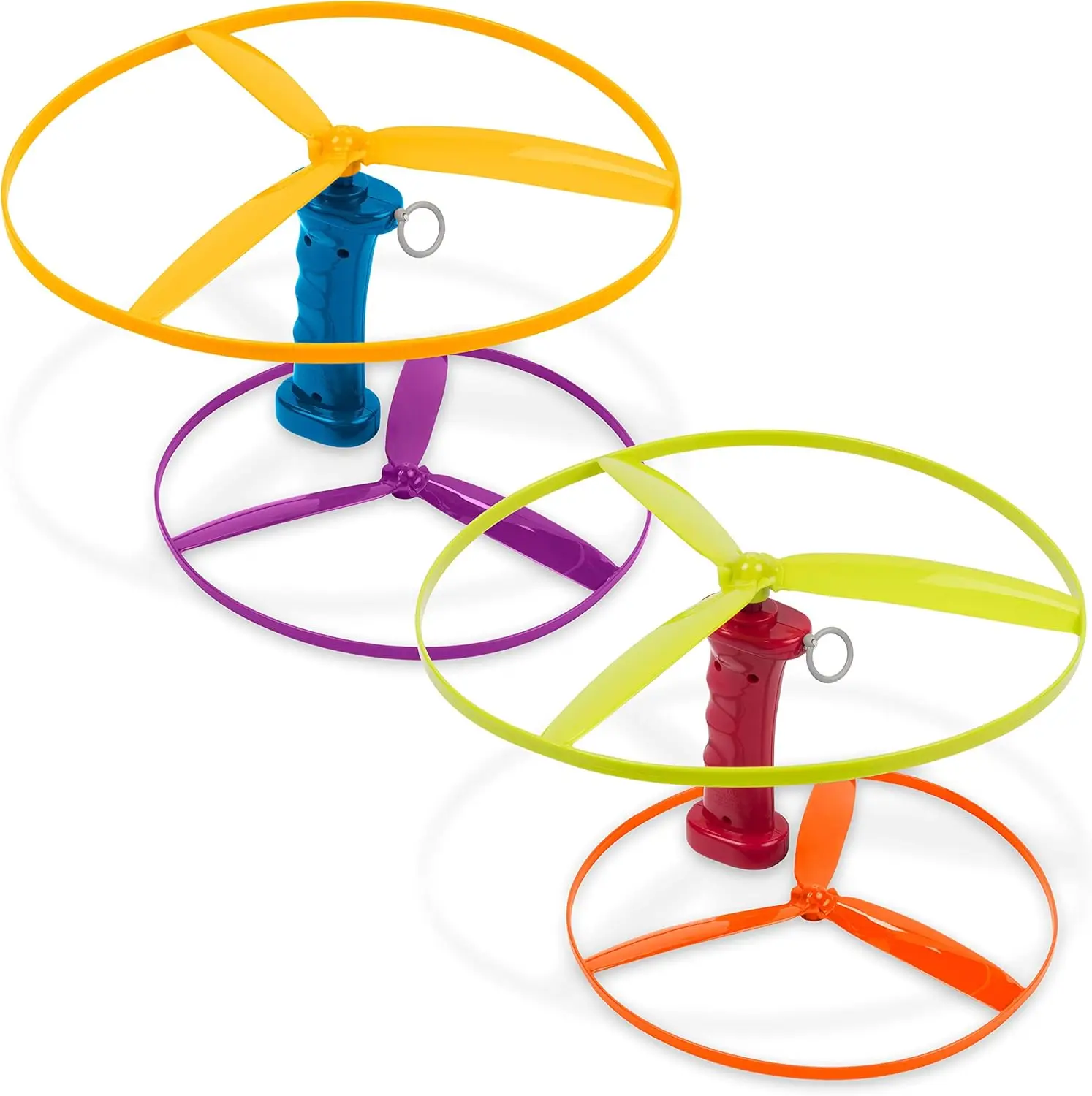 

Flying Disc Toy – 2 Launchers & 4 Discs – Helicopter Playset – Outdoor Toys for Summer – 3+ Years