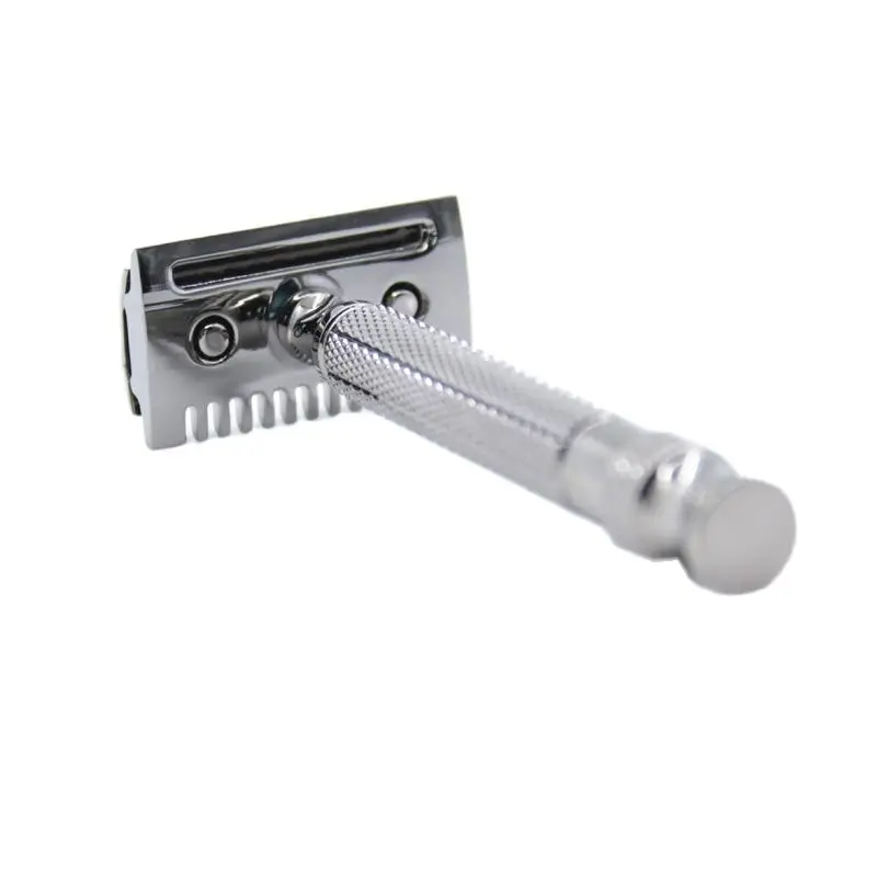 Yaqi Chrome Color Knurled 3pcs Mens Shaving Safety Razor