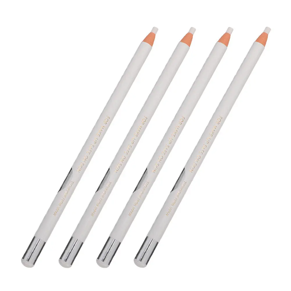4Pcs White Eyeliner Pencil Smooth Application Excellent Coloring Effect Simple Structure Lightweight Comfortable Grip Woman