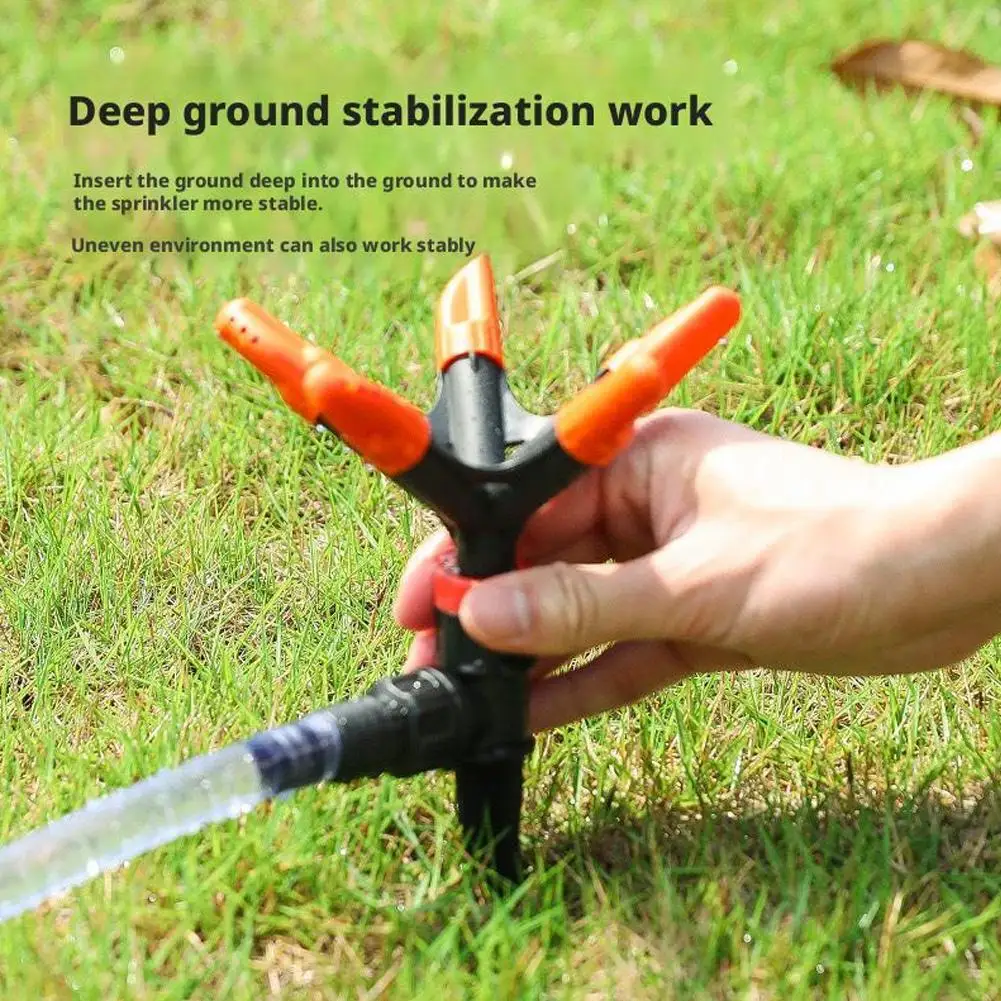 1/2/3PCS 360 Degree Rotating 5-nozzle Automatic Sprinkler For Watering Flowers, Vegetables, Water Pipes, Garden Lawn Irrigation