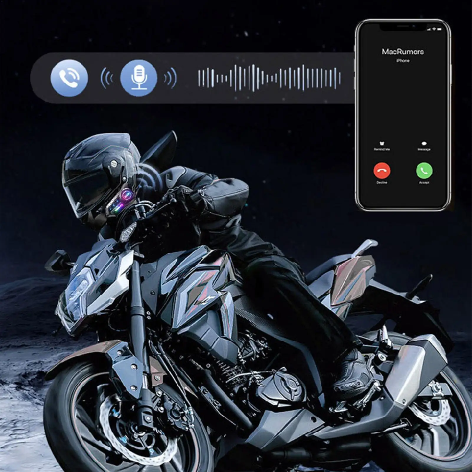 Motorcycle Helmet Headset Wireless Smart Helmet Headset Smart Cycling Headphones For Daily Commuting Travel Motorcycle Dirtbike
