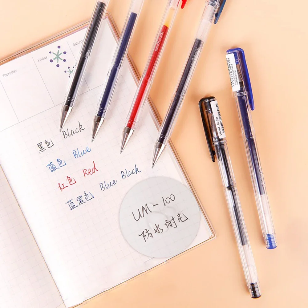 1pen+1refill Japan UNI Gel Pen UNIball UM-100 0.5mm Student Exam Red Blue Black Writing Bullet Point Kawaii Office Stationery