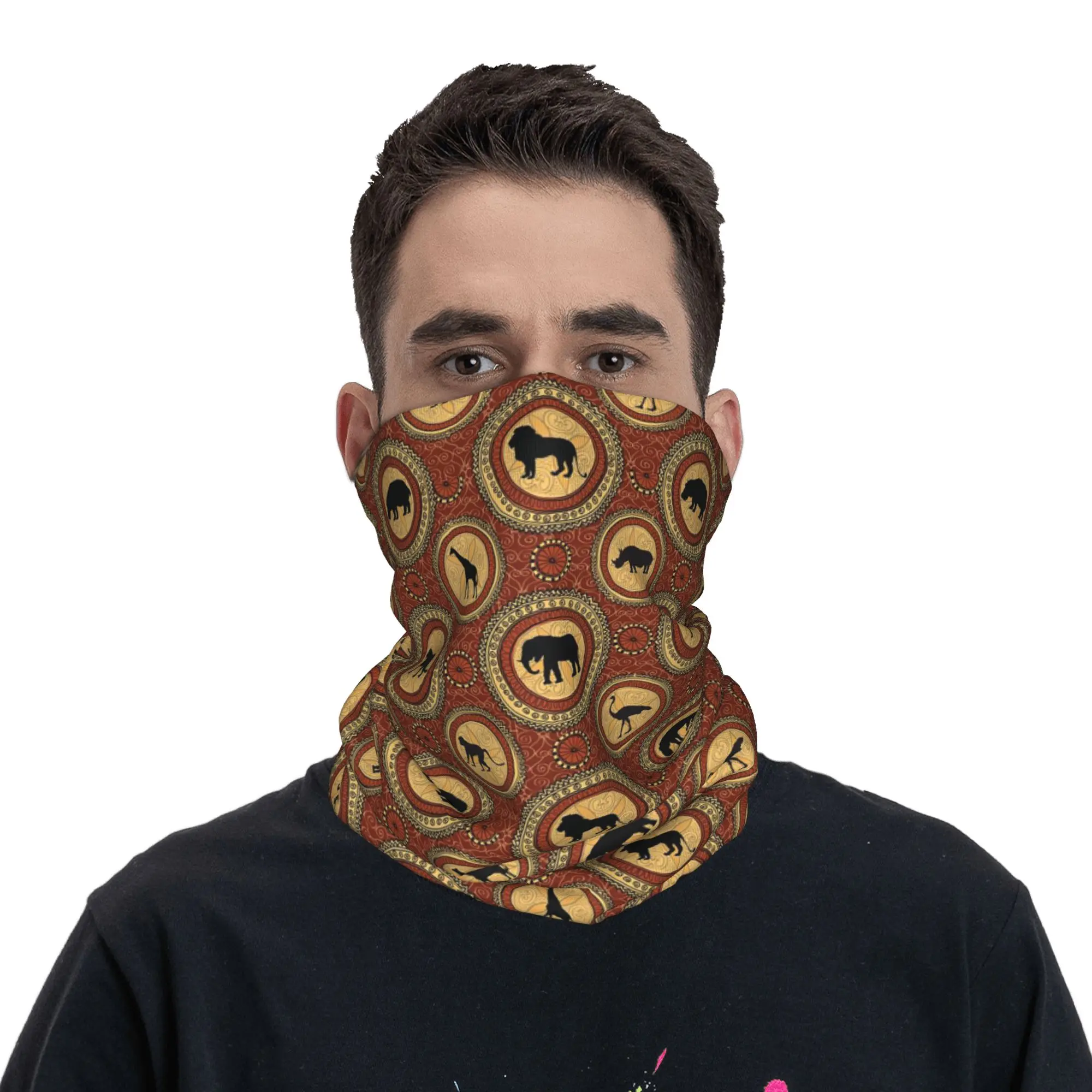 Global Explorer Wildlife Bandana Neck Gaiter Printed Wrap Mask Scarf Balaclava Hiking Fishing for Men Women Breathable