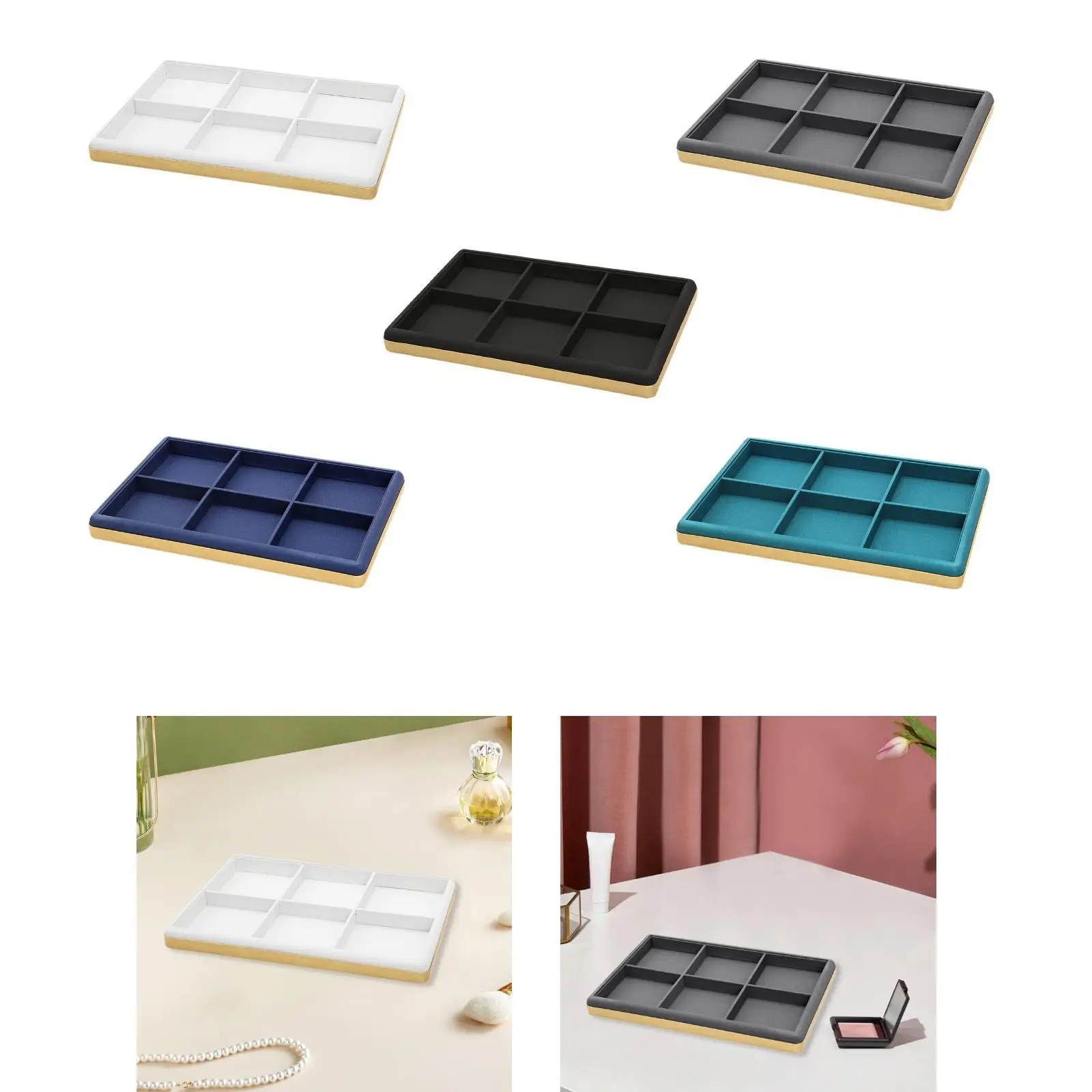 علبة عرض الأساور المصقولة من جلد البولي يوريثان قابلة للتكديس فارغة لخواتم وأقراط ومنظم المجوهرات وحامل الإسورة لبيع البائعين #4