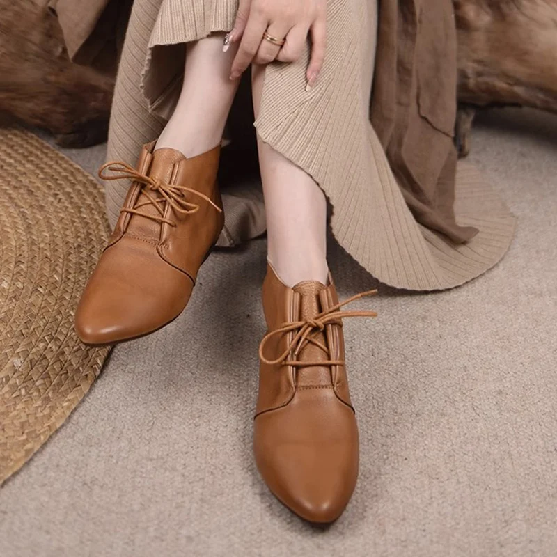 Pointed Toe Women Flats Shoes Ankle Designer Shoes New Brand Autumn 2024 Fashion Shoes Walking Oxford Comfort Mujer Zapatillas