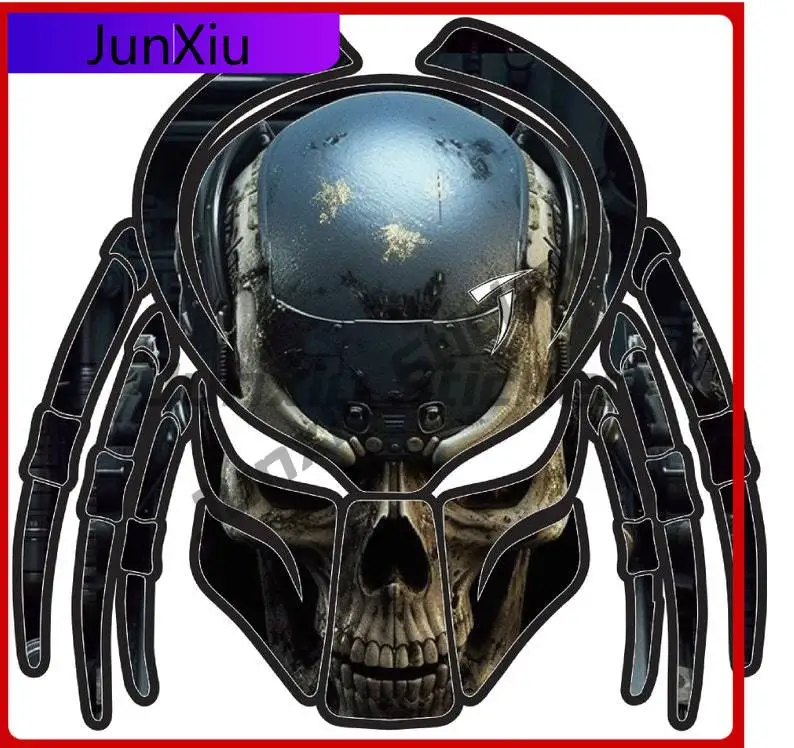 

Personalized Bio-mech Skull Sticker Outdoor Decorative Accessories For Car Camper Windows Windshield Luggage Kayak Suv Trunk