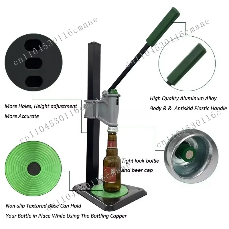 HG01 Manual Bottle Capper Home Brew Soda Glass Beer Bottle Capping Machine Hand Operated Bucket Lid Sealer for Home Brewing