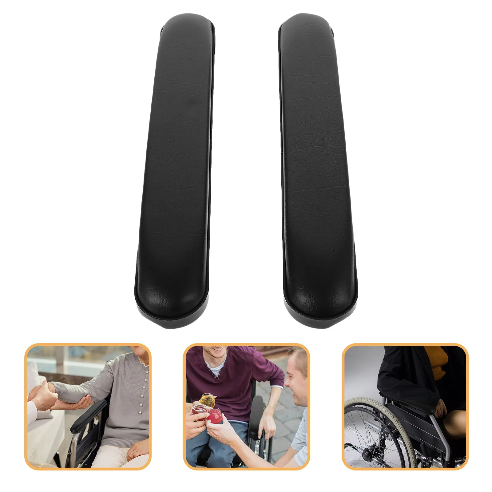 

Durable Wheelchair Armrest Cushion 2Pcs Set Soft Sponge Elbow Pillow Replacement Pad for Elderly Mobility Aid Accessories