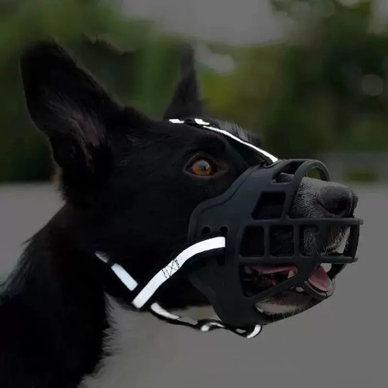 1PC Dog Breathable Muzzle Guard Against Biting And Barking Medium And Large Dog Mask Anti-barking Muzzle For Pets