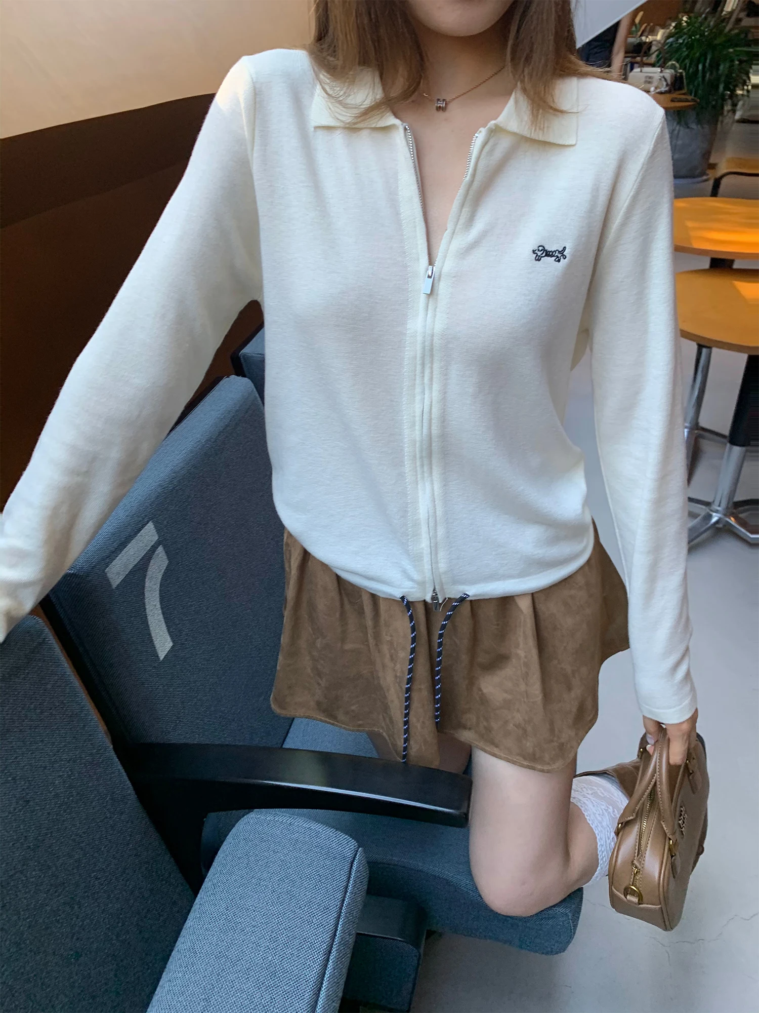 

Юбка-плиссе OKJJ из замши с высокой талией, А-силуэт, с защитой от просвечивания, весна 2026, женская повседневная юбка средней длины