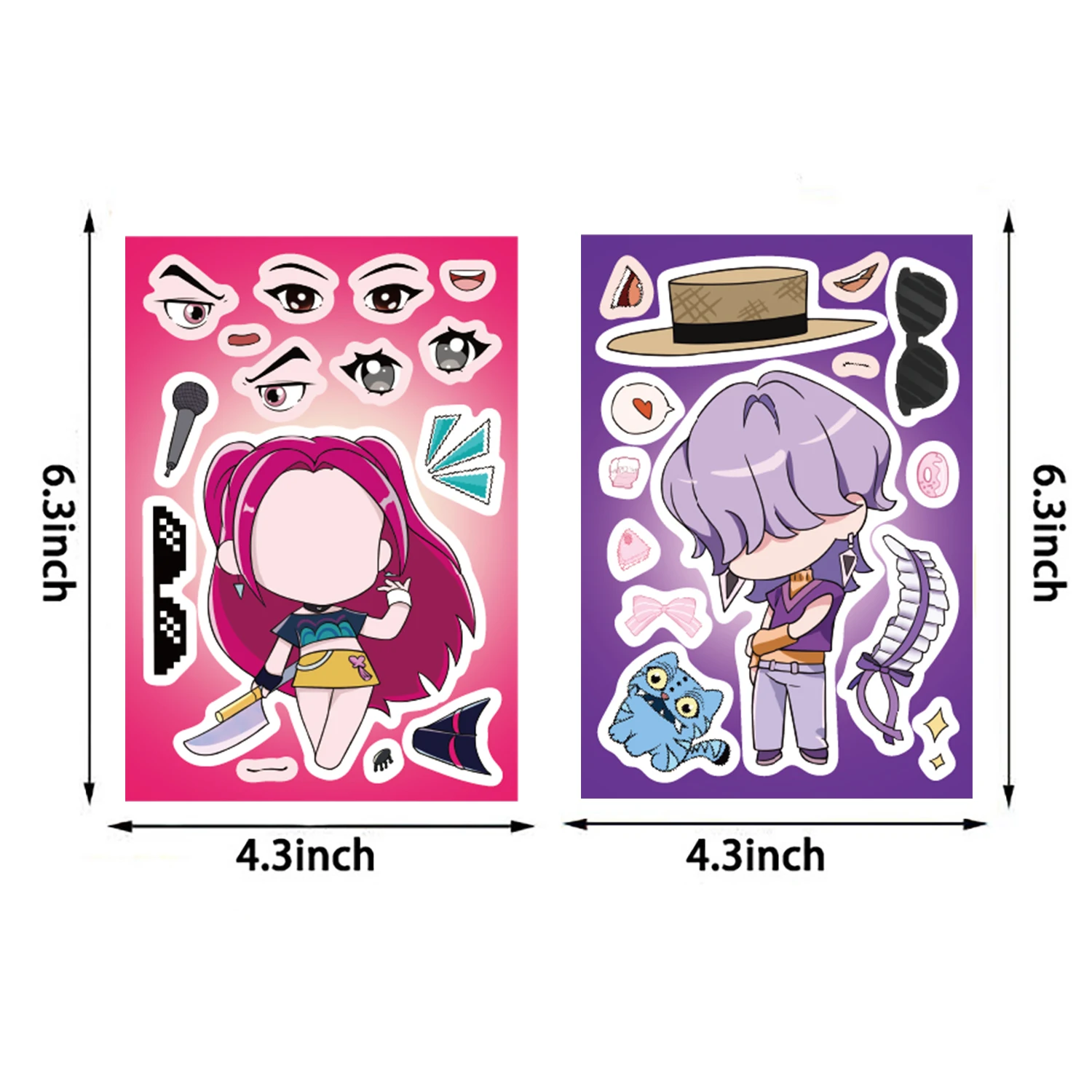 8PCS Cartoon kpop witch hunting group Sticker K-Pop Puzzle Creative Graffiti Reusable Coffee Bicycle Invitation Phone Sticker