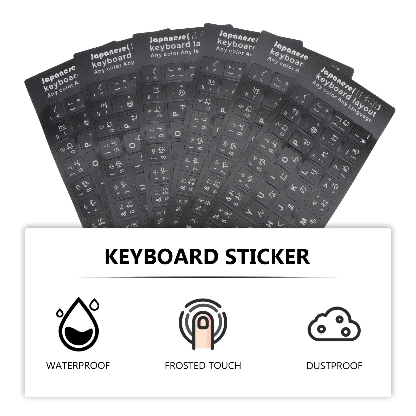 10Pcs Japanese Language Keyboard Stickers Professional Foreign Language Layout Easy Apply Remove No Residue Universal Keyboard