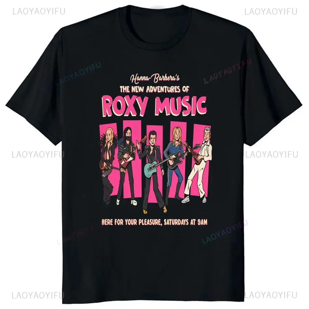 Vintage ROXY MUSIC Band Printed T-shirt Summer Harajuku Short Sleeved Unisex Shirt Graphic Oversized T-shirt