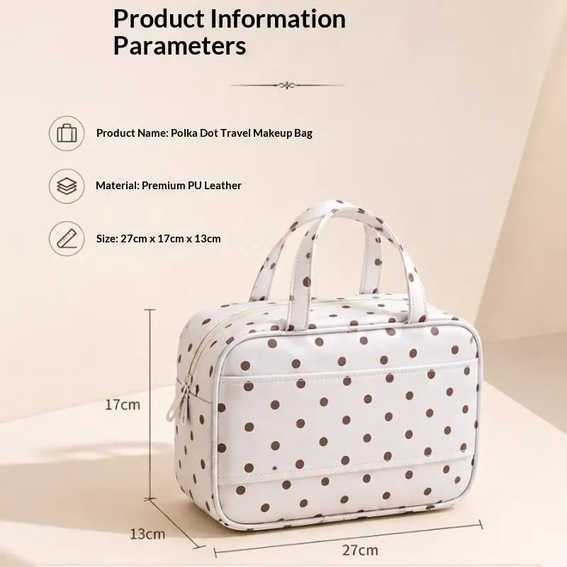Niedliche Handtasche mit Polka-Dot-Muster, großes Fassungsvermögen und wasserdicht, ideal für Geschäftsreisen und den täglichen Gebrauch. – Detail 3